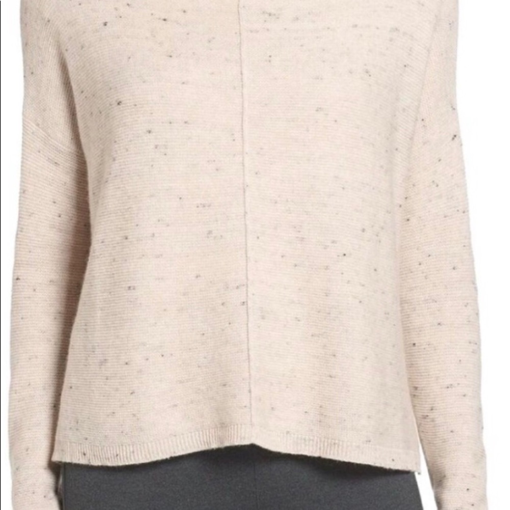 Eileen Fisher Peppered Cotton Wool Nylon Sweater